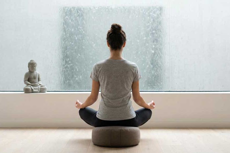 Femme assise, méditation