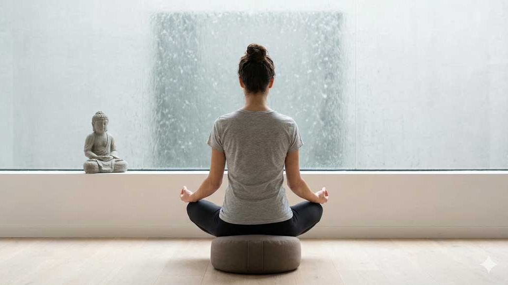 Femme assise, méditation
